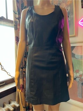 Classic Black Butter Soft Leather Mini Dress by Gestuz